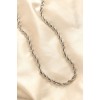 316L Steel Tarnish-Resistant Silver Color Thick Twist 60 cm Women's Necklace - TJ-BKO6241