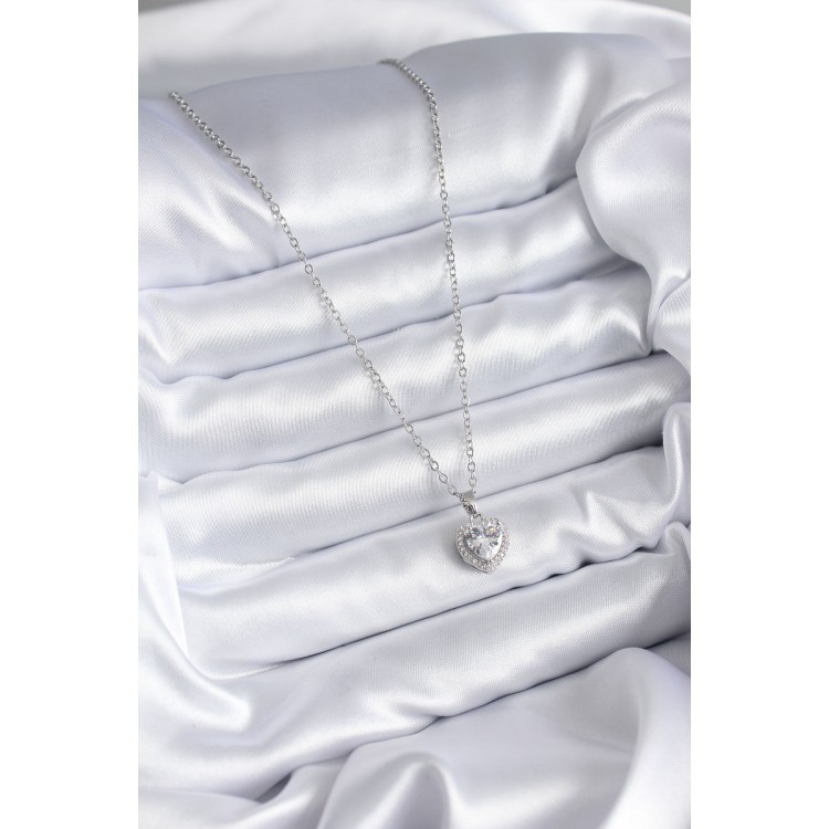 316L Steel Chain Silver Color Heart Model Charm Women's Necklace - TJ-BKO7852