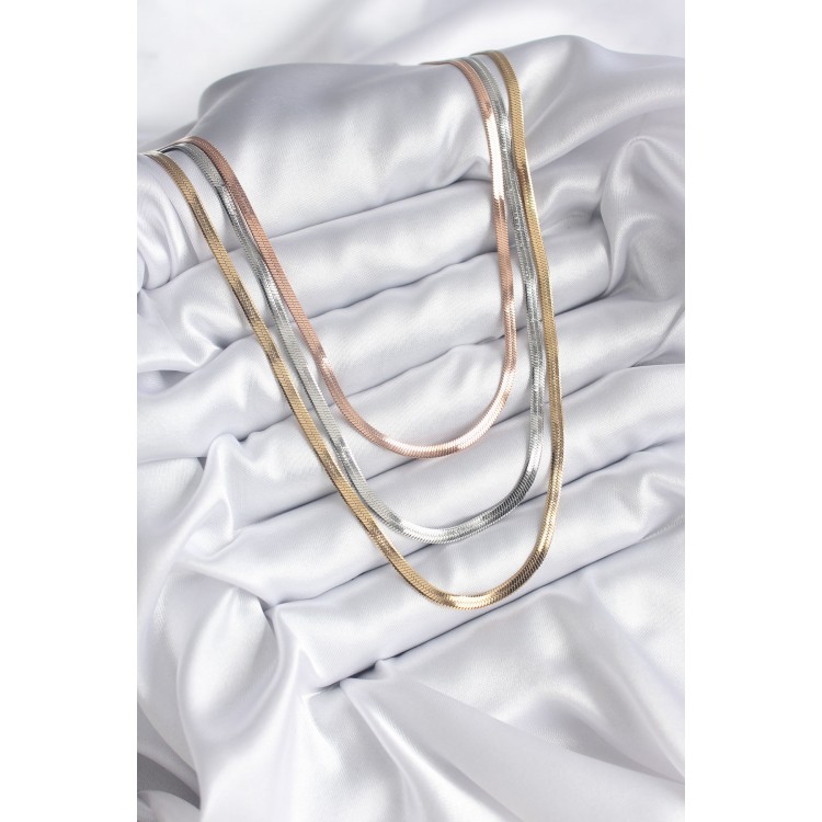 316L Çelik Mix Renk İtalyan Zincir Model Kadın Kolye - TJ-BKO8208