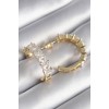 Gold-Colored Zircon Stone Hoop Earrings for Women - TJ-BKP8609