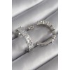 Silver-Colored Zircon Stone Hoop Earrings for Women - TJ-BKP8610