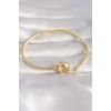 Pirinç Gold Renk Kalp Model İşleme Detay Charm Model Kadın Bileklik - TJ-BB5986