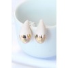 Minimal White Enamel Two-Tone Drop Earrings - TJ-BKP8866