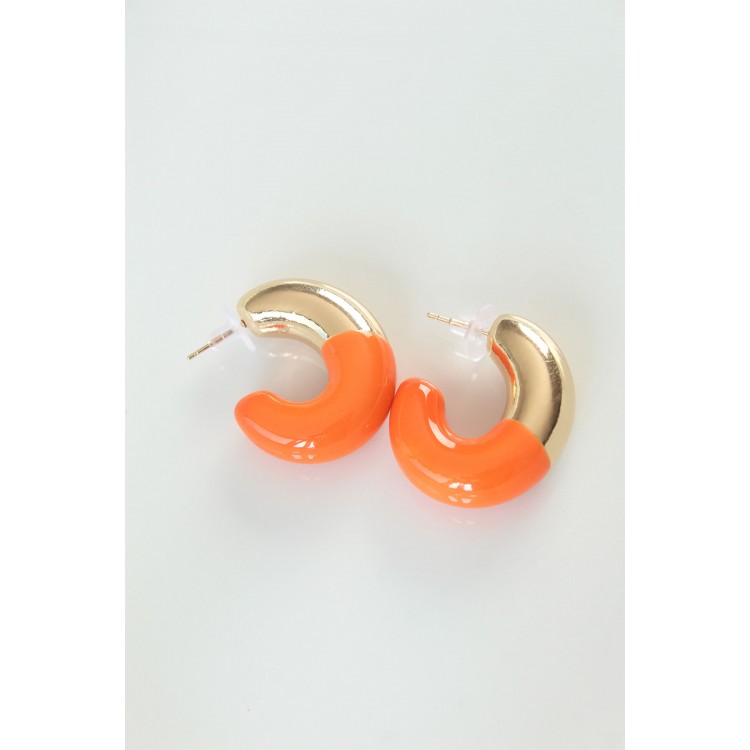CCB Orange Gold Two-Tone Earrings - TJ-BKP8873