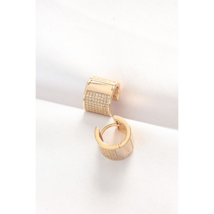 Gold-Tone Stone Minimalist Earrings - TJ-BKP8890