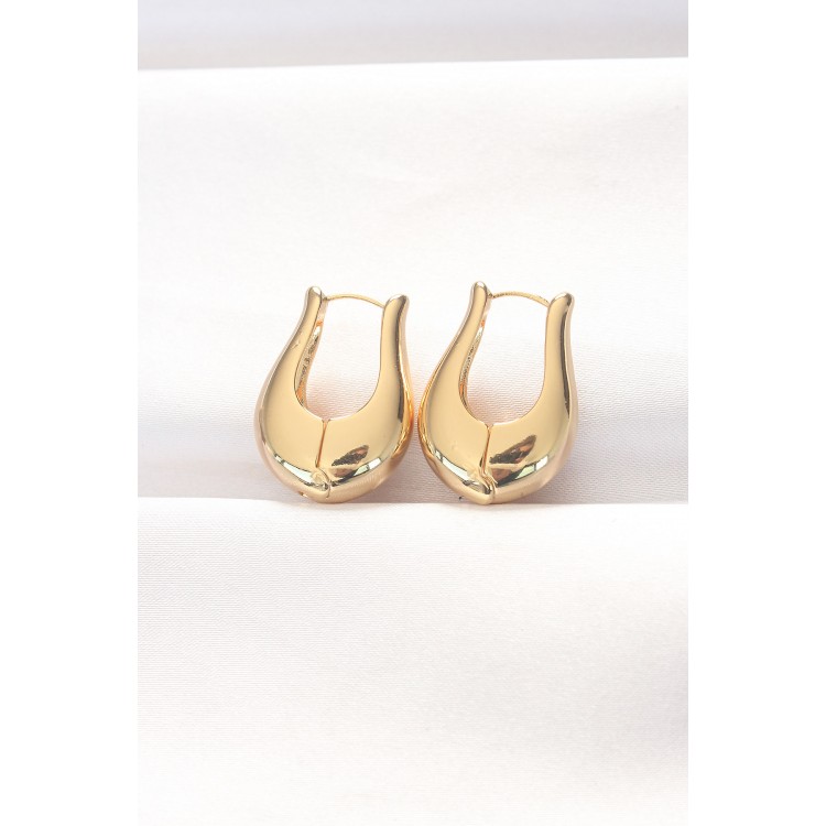 Gold-Plated Rice-Shaped Earrings - TJ-BKP8878