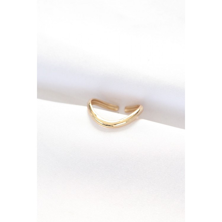 Flat Gold Color Adjustable Ring - TJ-BYK3101