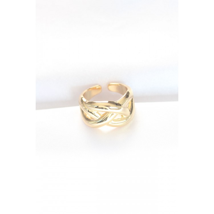 Düğüm Model Gold Renk Ayarlanabilir Yüzük - TJ-BYK3126