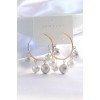 Silver-Colored Rice-Shaped Stud Earrings with Gold-Colored Hoop - TJ-BKP8907