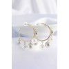 Silver-Colored Rice-Shaped Stud Earrings with Gold-Colored Hoop - TJ-BKP8907