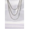 316L Çelik İtalyan Zincir Gümüş Renk Çoklu Kolye - TJ-BKO8698