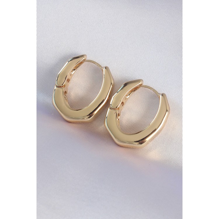 Gold-Colored Thick Bone Model Earrings - TJ-BKP8980