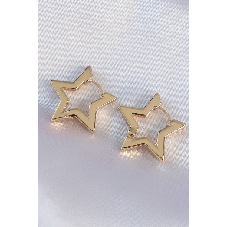 Gold-Colored Star Earrings - TJ-BKP8982