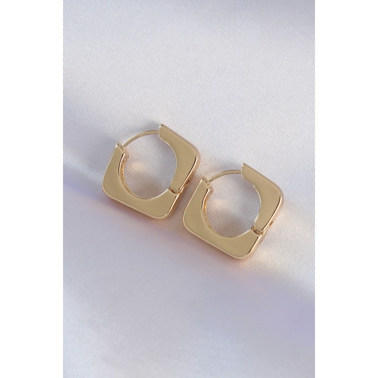 Gold-Colored Square Earrings - TJ-BKP8986