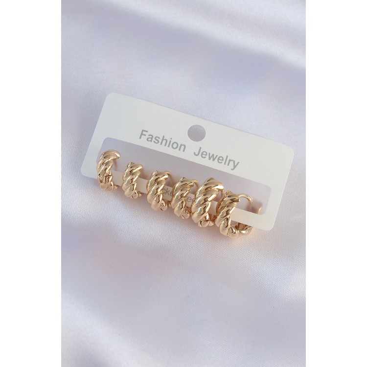 Gold-Colored Minimalist Stud Earring Set - TJ-BKP8990
