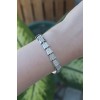 VIP Series Geometric Bracelet with Zircon Stones in Silver Color - TJ-BB6059