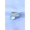 Adjustable Thick Crushed Face Ring in Silver-Colored Brass - TJ-BYK3167
