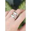 Rice Silver Color Adjustable Band Ring - TJ-BYK3171