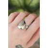 Rice Silver Color Adjustable Large Domed Ring - TJ-BYK3177