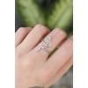 Adjustable Silver-Tone Zircon Stone Snake Ring - TJ-BYK3187