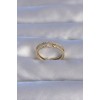Gold-Colored Zircon Stone Heart-Shaped Waterway Model Adjustable Ring - TJ-BYK3221