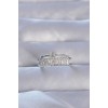Adjustable Ring with Silver-Colored Zircon Stone Baguette Waterway Design - TJ-BYK3228