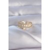 Gold-Colored Zircon Stone Baguette Waterway Model Adjustable Ring - TJ-BYK3229