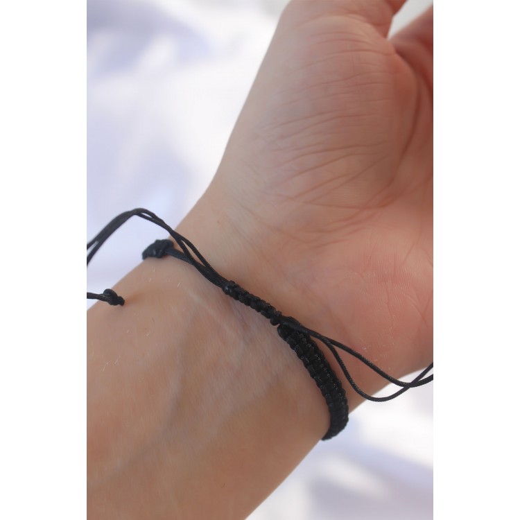 Gold Renk Zirkon Taşlı Taç Figür Makrome Bileklik - TJ-BB6214