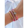 Pembe Renk Zirkon Taşlı Deri Çoklu Bileklik - TJ-BB6352