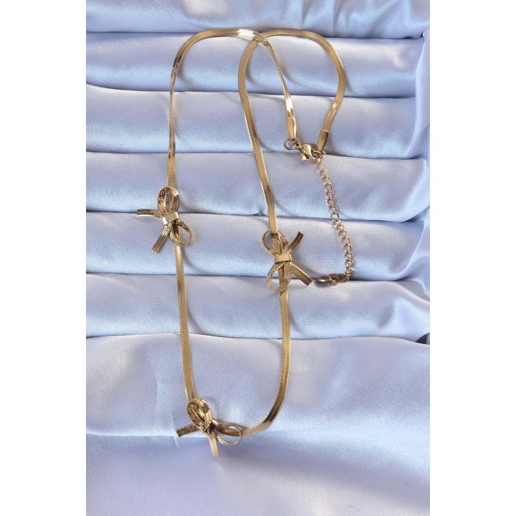 316L Çelik Altın Renk İtalyan Zincirli Fiyonk Kolye - TJ-BKO9259 316L Çelik Altın Renk İtalyan Zincirli Fiyonk Kolye - TJ-BKO9259