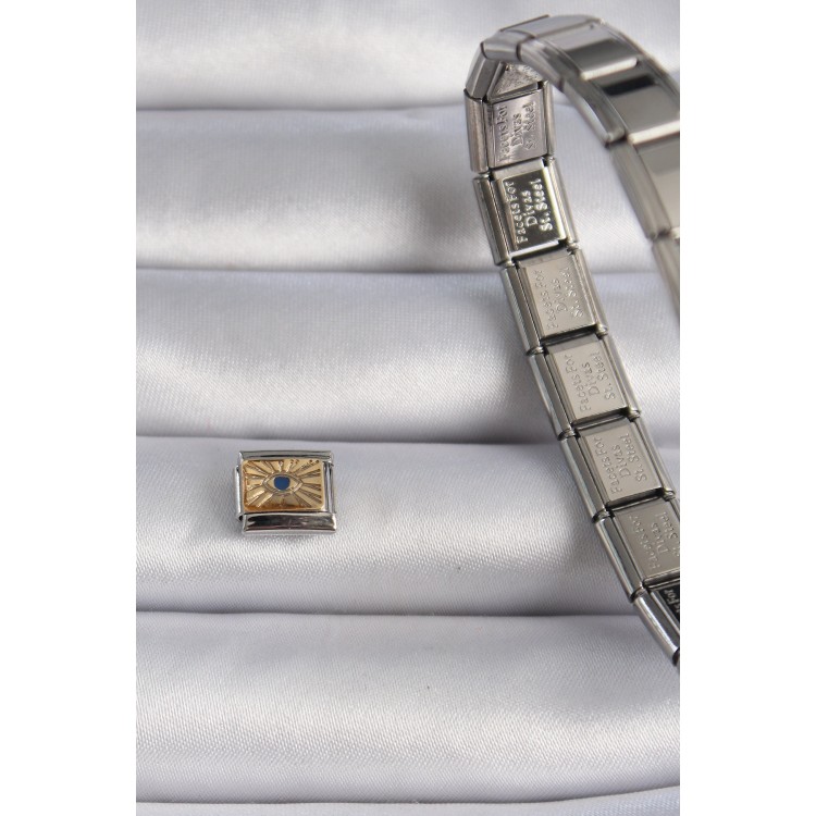 316L Çelik Gümüş Renk Altın Göz İşlemeli Nomination Charm - TJ-BC1025