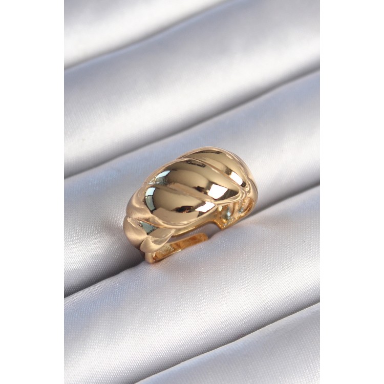 Brass Gold Color Spiral Model Women's Ring - TJ-BYK3483