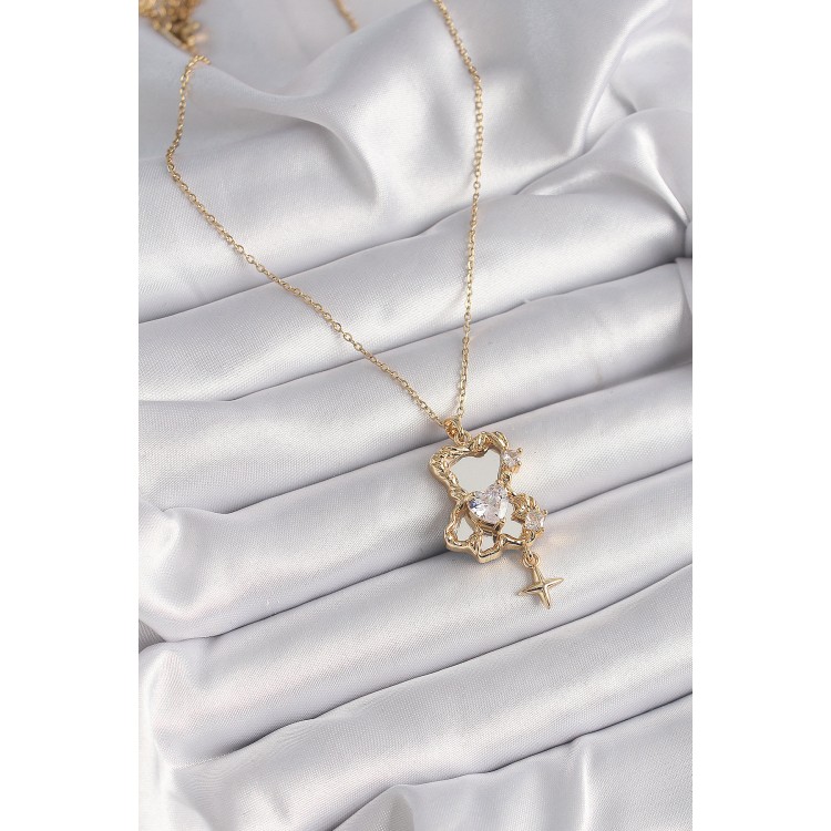 316L Çelik Gold Renk Zincir Ayna Ayıcık Model Zirkon Taşlı Kalp Model Kadın Kolye - TJ-BKO9626 316L Çelik Gold Renk Zincir Ayna Ayıcık Model Zirkon Taşlı Kalp Model Kadın Kolye - TJ-BKO9626