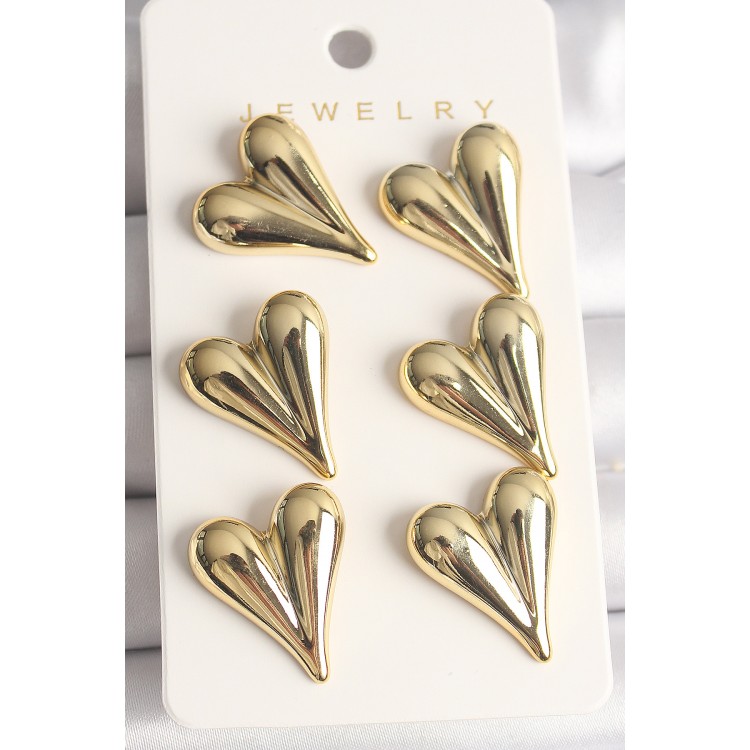 Silver Color 3-Piece Heart Model CCB Plastic Women's Earring Set - TJ-BKP10036