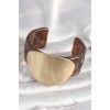 Brown Marble Pattern Acrylic Plastic Gold Circle Plate Model Vintage Women's Bracelet - TJ-BB6680