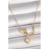 316L Çelik Gold Renk Zincir Zirkon Taşlı Düğüm Sallantı Kalp Model Kadın Kolye - TJ-BKO9857