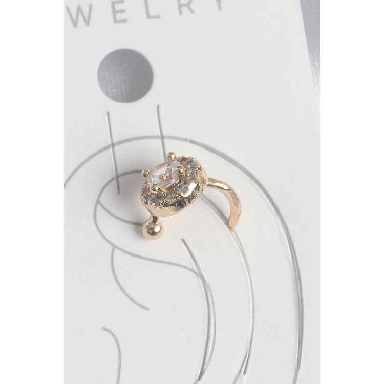 Pirinç Gold Renk Zirkon Taşlı Kadın Kıkırdak Küpe - TJ-BKP10573