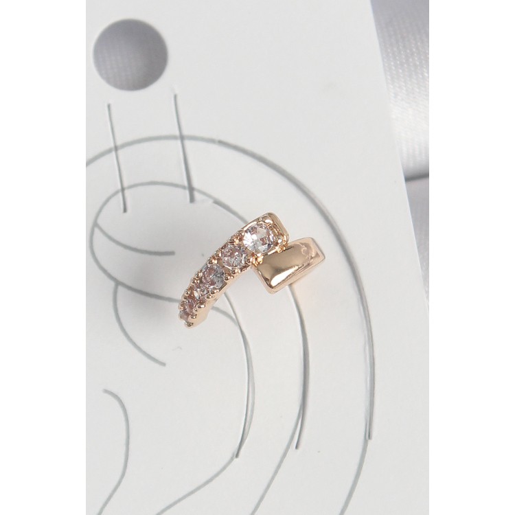 Pirinç Gold Renk Zirkon Taşlı Kadın Kıkırdak Küpe - TJ-BKP10574