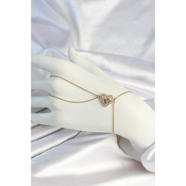 316L Çelik Zincirli Gold Renk Kalp Figürlü Şahmeran - TJ-SN660