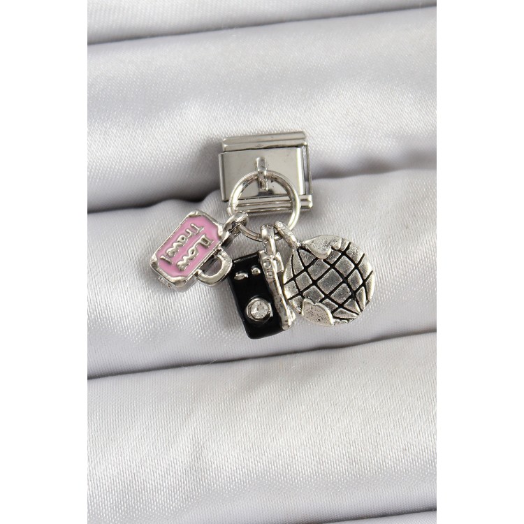 316L Çelik Sallantılı Çoklu Model Gümüş Renk Nomination Charm - TJ-BC1462