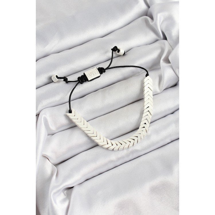 Pirinç Asansörlü Beyaz Juju Kadın Bileklik - TJ-BB7188