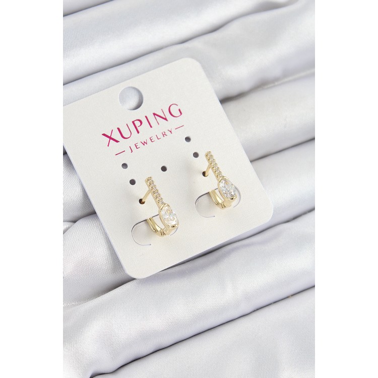 Xuping Zirkon Taşlı I Model Gold Renk Kadın Küpe - TJ-BKP10842