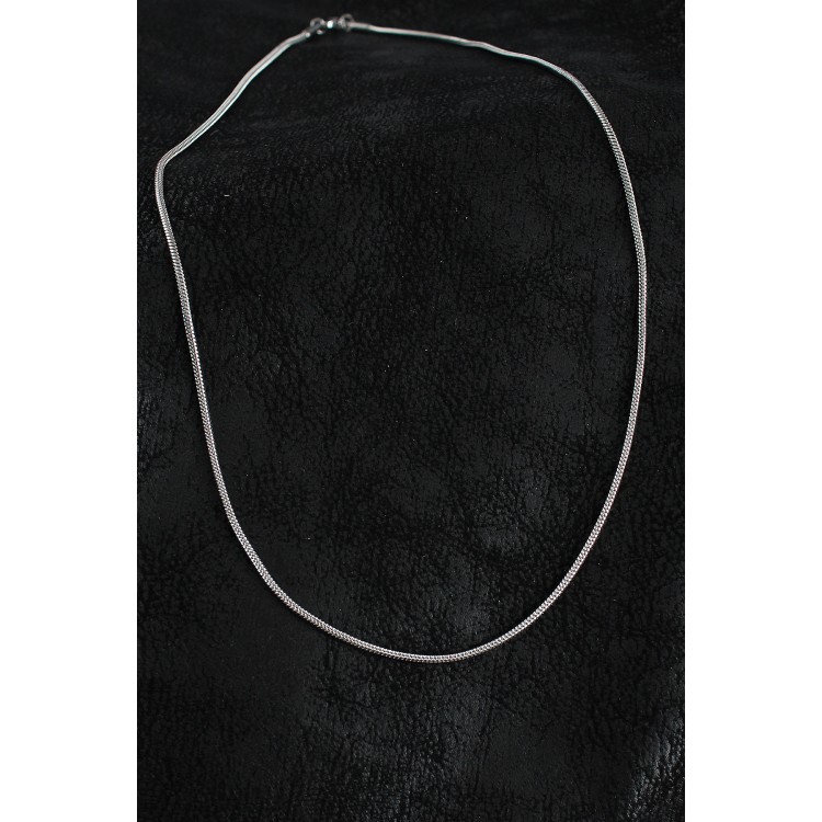 316L Çelik Örme Zincir Model Gümüş Renk Erkek Kolye - TJ-ERK1389