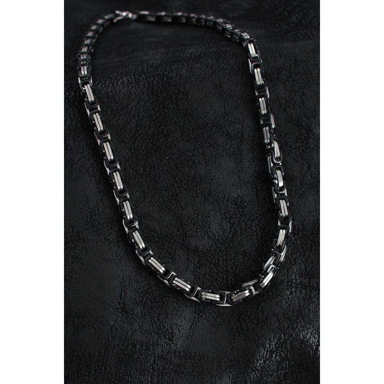 316L Çelik Kral Zincir Model Gümüş Renk Erkek Kolye - TJ-ERK1405