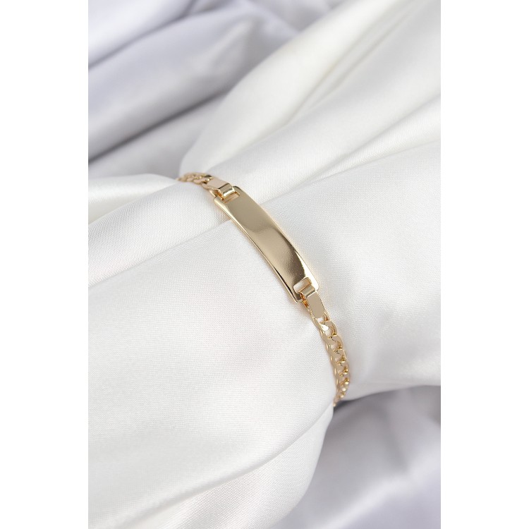 Pirinç Dikdörtgen Model Gold Renk Xuping Bebek Künyesi - TJ-BB7434