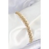 Pirinç Zirkon Taşlı Yarım Topcuk Model Gold Renk VIP Seri Kadın Bileklik - TJ-BB7508