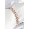 Pirinç Pembe Zirkon Taşlı Daire Baget Model Gold Renk VIP Seri Kadın Bileklik - TJ-BB7512