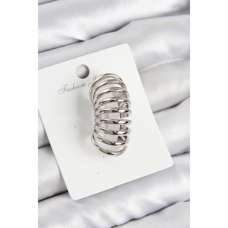 Pirinç Yay Model Gümüş Renk Sağ Kıkırdak Küpe - TJ-BKP10993