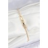 Pirinç Zirkon Taşlı Kare Model Gold Renk Kadın Bilekilk - TJ-BB7660