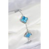 316L Steel Mother-of-Pearl Sky Blue Silver Color Clover Women's Bracelet - TJ-BB7667